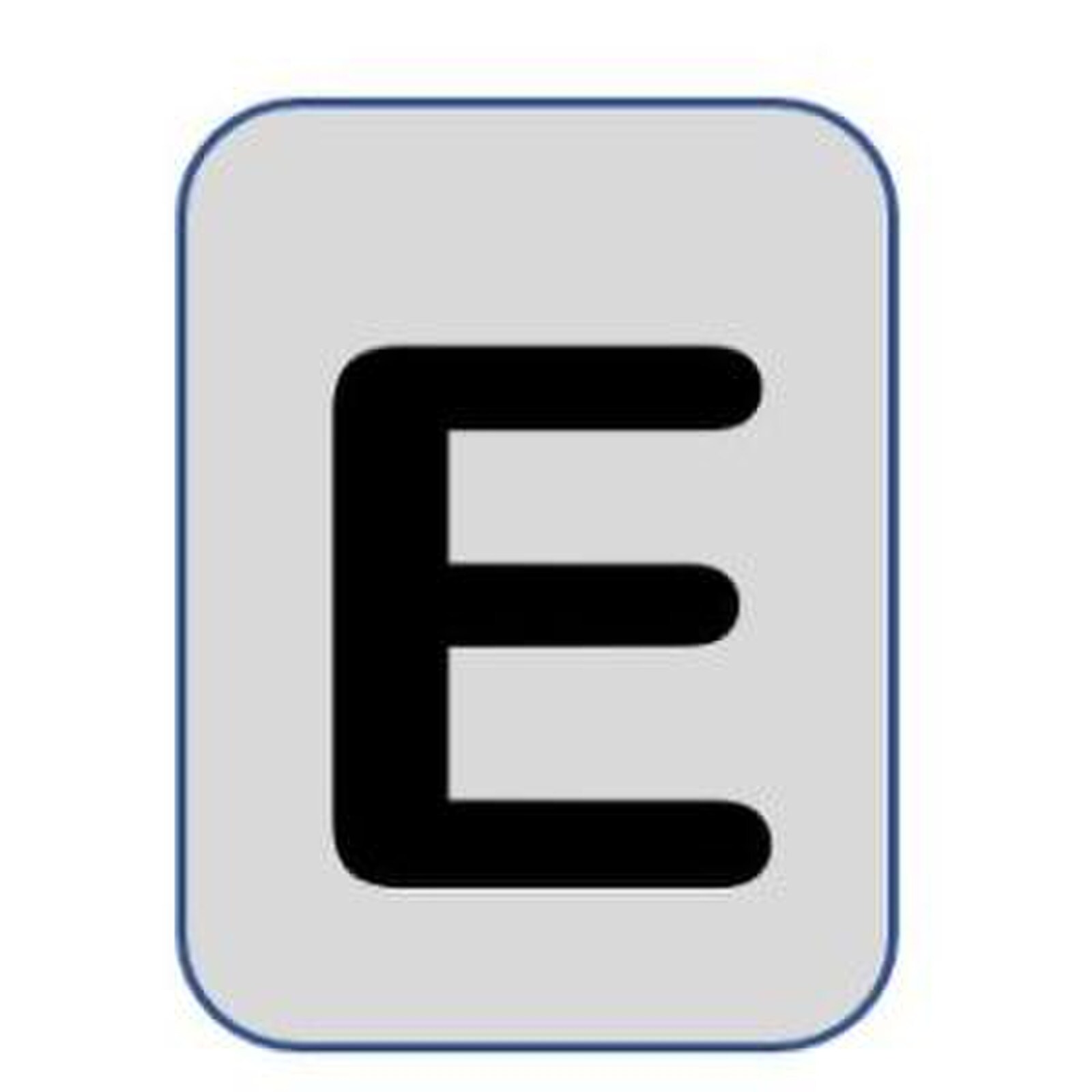 Aluminium label black/silver 40X25mm - Letter E